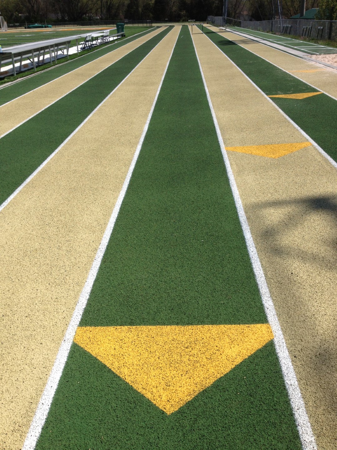 green and gold track spikes